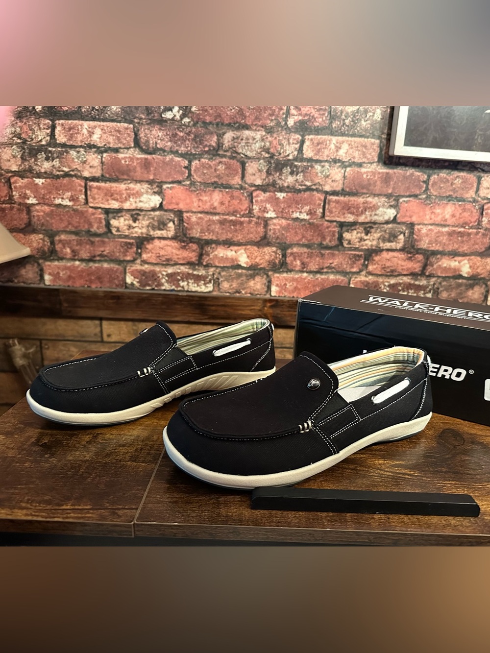 WALKHERO Women's Canvas Slip-On Orthopedic Loafers / Boat Shoes size 11